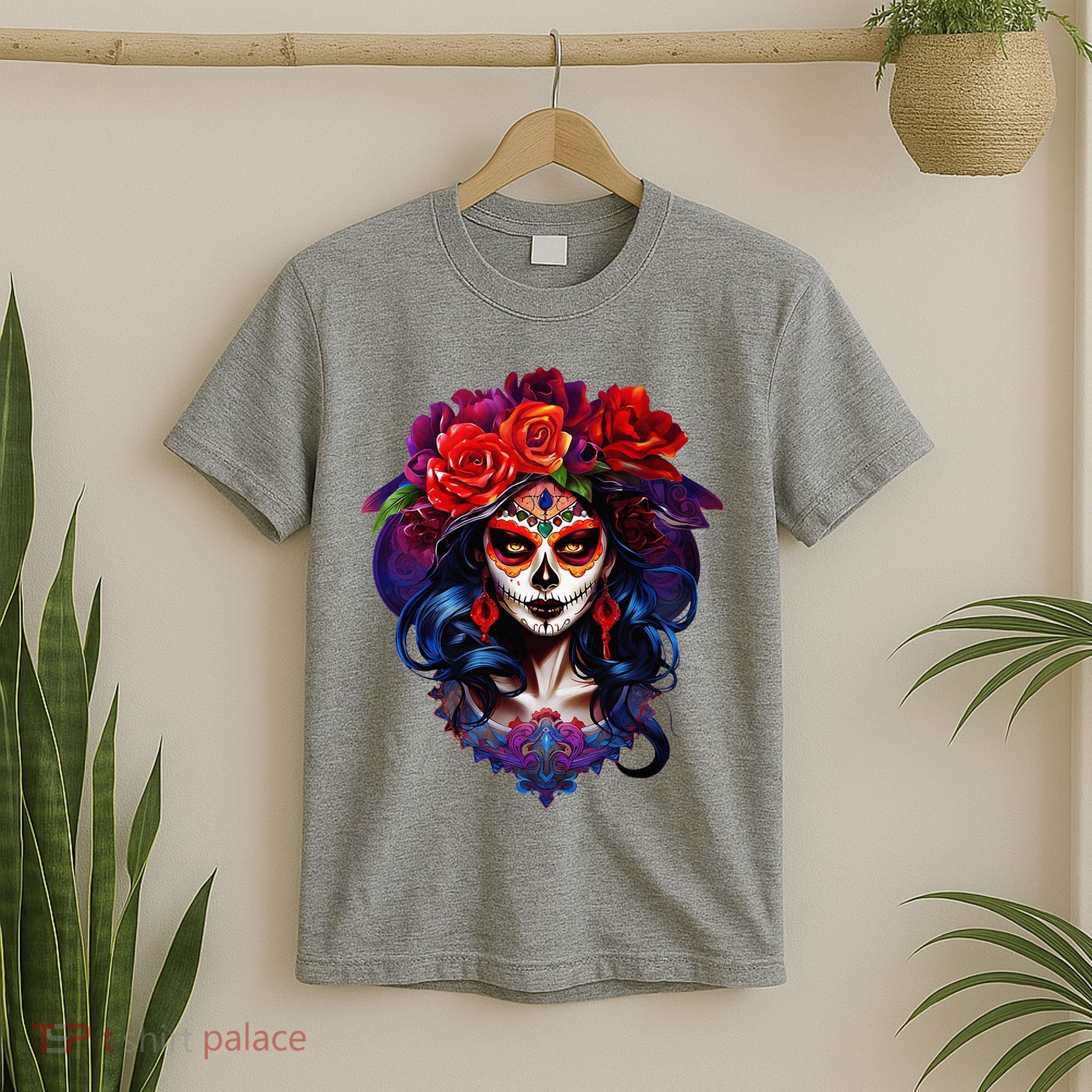 De Los Muertos La Catrina Day Of The Dead Sugar Skull T-Shirt