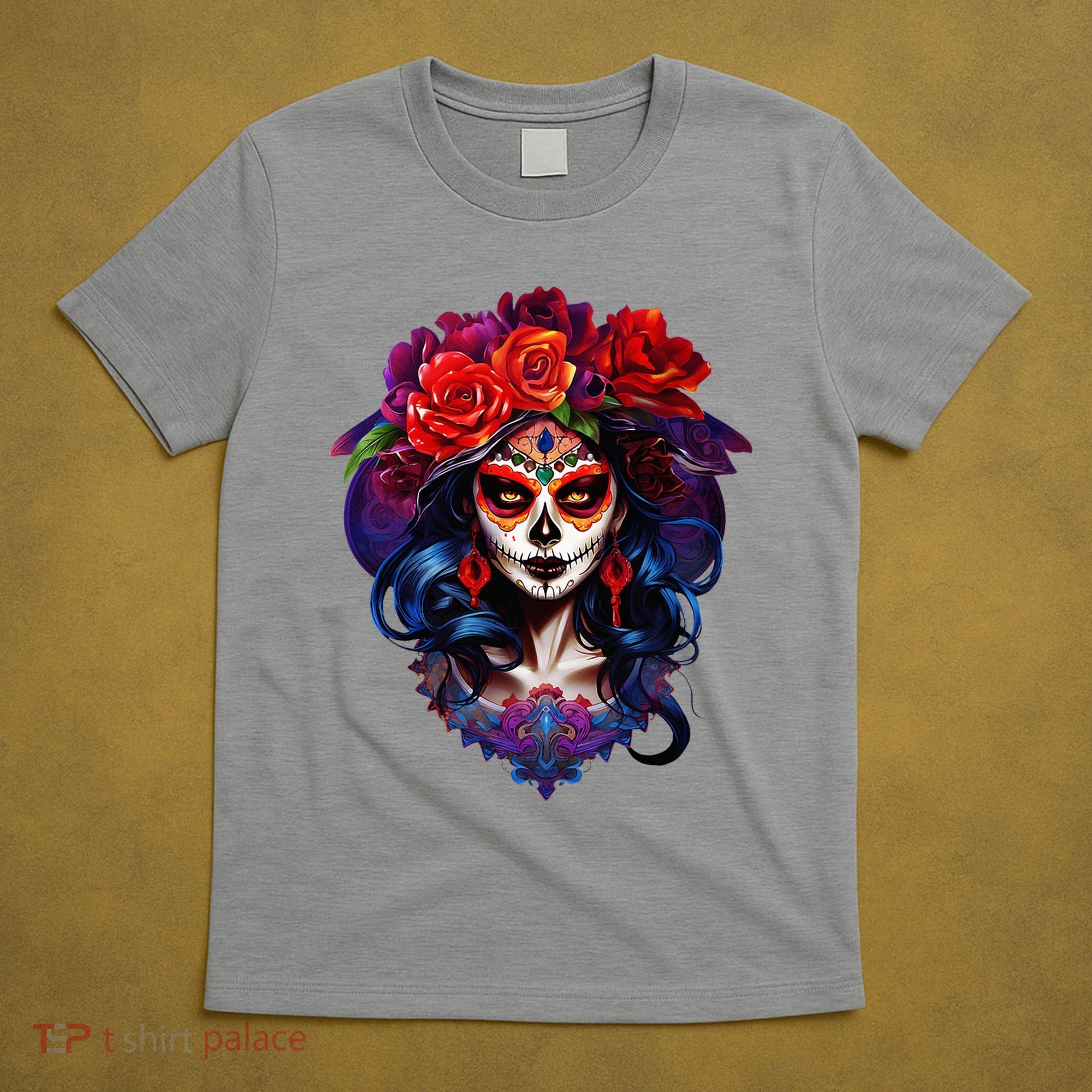 De Los Muertos La Catrina Day Of The Dead Sugar Skull T-Shirt