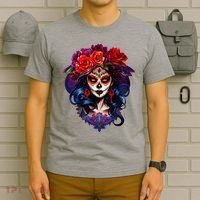 De Los Muertos La Catrina Day Of The Dead Sugar Skull T-Shirt thumb 6