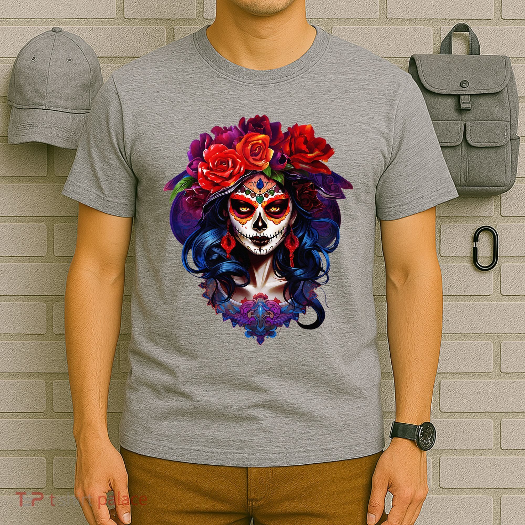 De Los Muertos La Catrina Day Of The Dead Sugar Skull T-Shirt