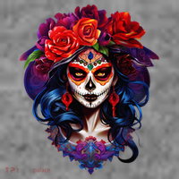 De Los Muertos La Catrina Day Of The Dead Sugar Skull T-Shirt thumb 7