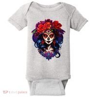 De Los Muertos La Catrina Day Of The Dead Sugar Skull Baby Bodysuit thumb 0