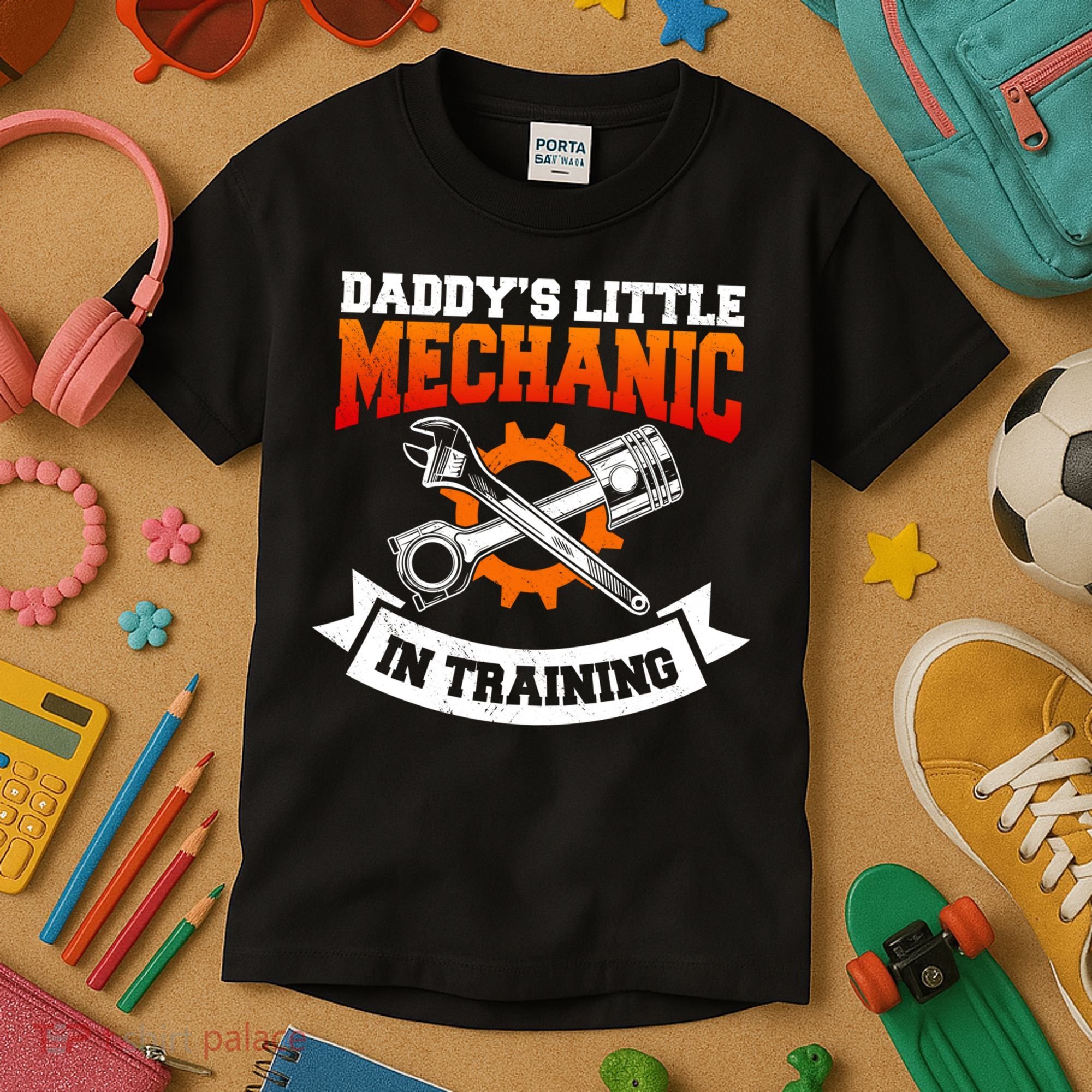 Daddy's Little Mechanic In Training Automotive Technician Cool Gift Kids T-Shirt