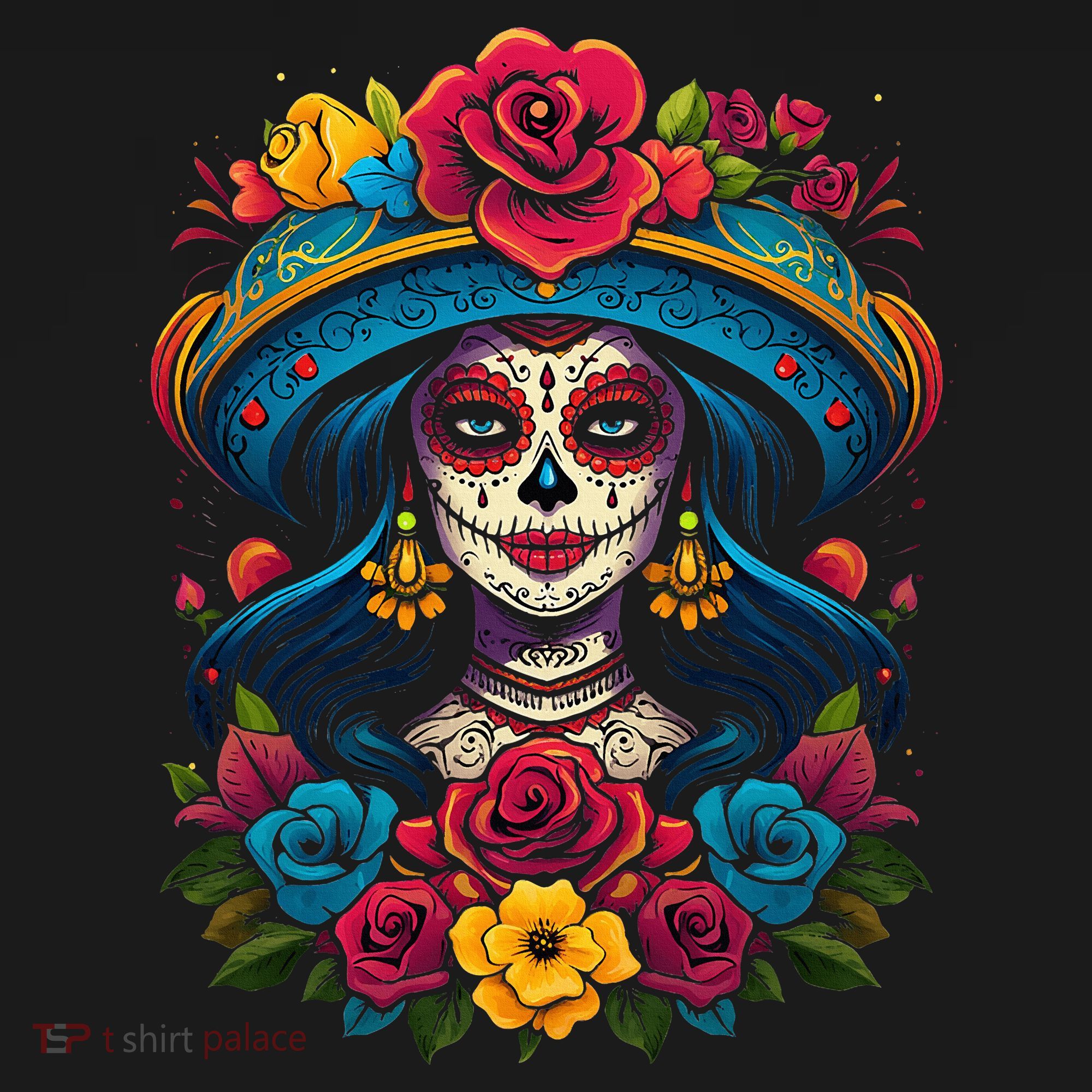 De Los Muertos La Catrina Sugar Skull Day Of The Dead Women's Hoodie
