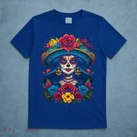 De Los Muertos La Catrina Sugar Skull Day Of The Dead T-Shirt thumb 5