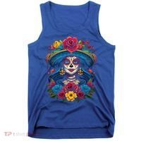 De Los Muertos La Catrina Sugar Skull Day Of The Dead Tank Top thumb 0