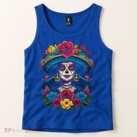 De Los Muertos La Catrina Sugar Skull Day Of The Dead Tank Top thumb 2
