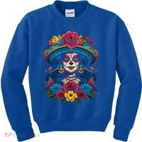 De Los Muertos La Catrina Sugar Skull Day Of The Dead Kids Sweatshirt thumb 0