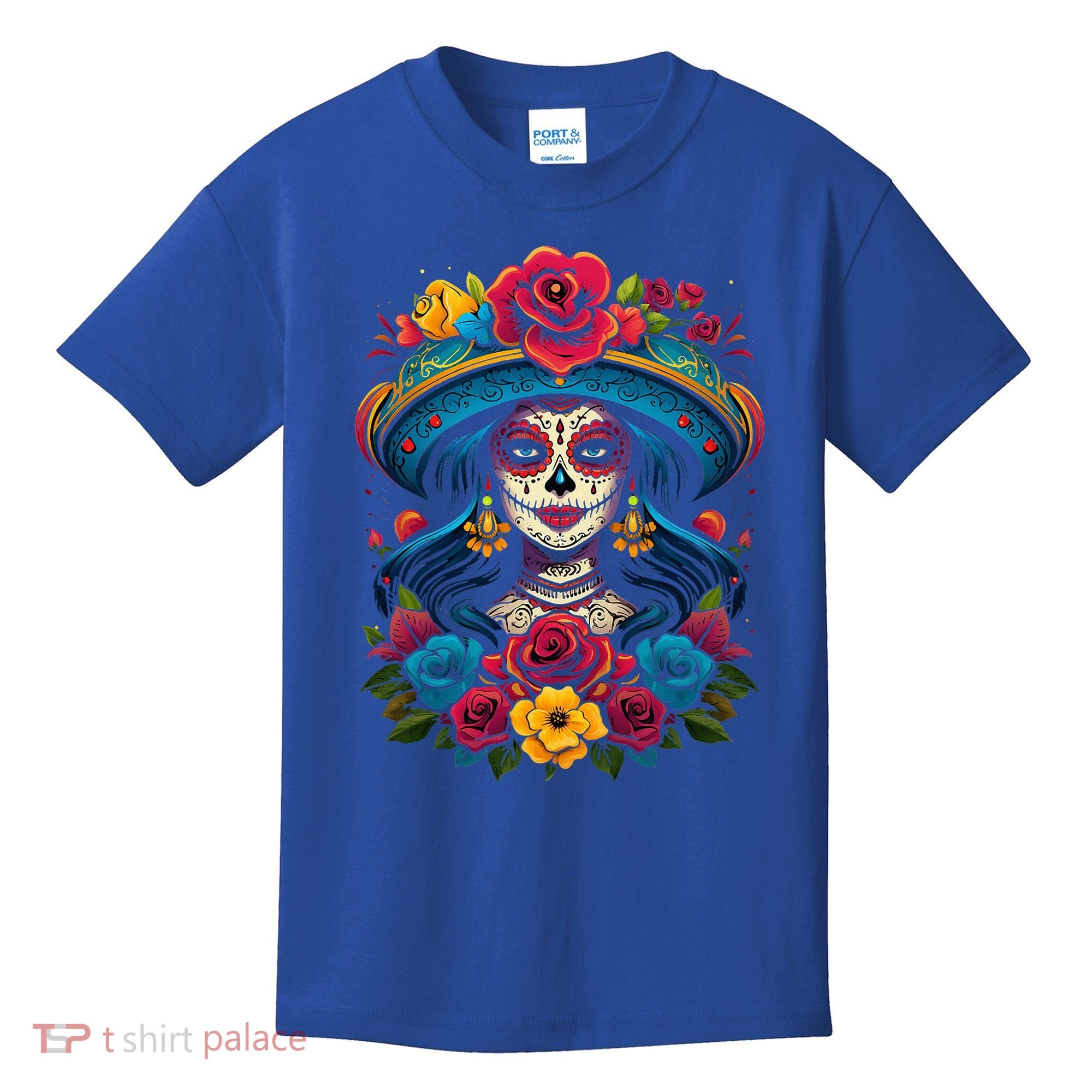 De Los Muertos La Catrina Sugar Skull Day Of The Dead Kids T-Shirt