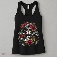 De Los Muertos La Catrina Day Of The Dead Sugar Skull Women Women's Tank Top thumb 3