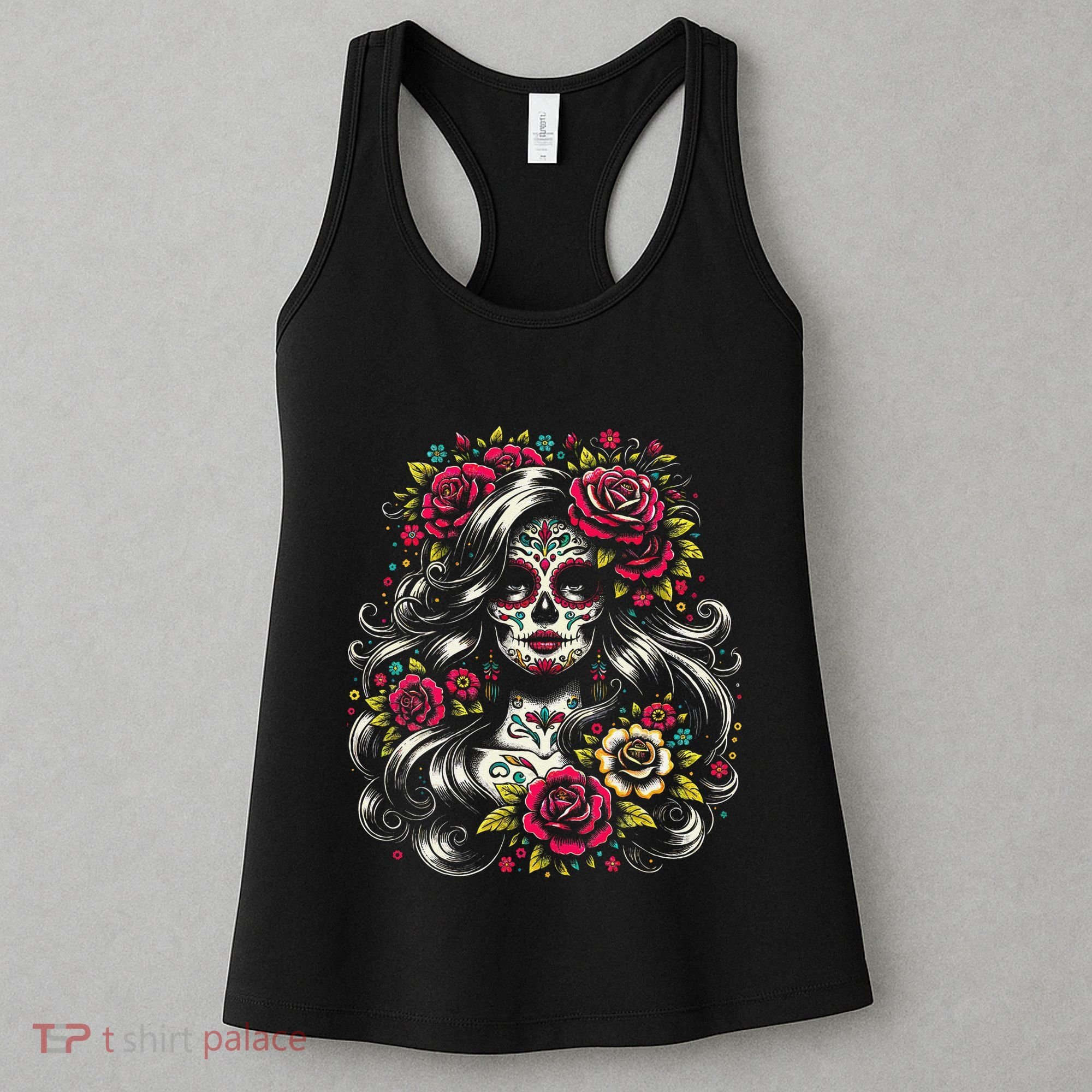 De Los Muertos La Catrina Day Of The Dead Sugar Skull Women Women's Tank Top