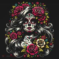 De Los Muertos La Catrina Day Of The Dead Sugar Skull Women Women's Tank Top thumb 5