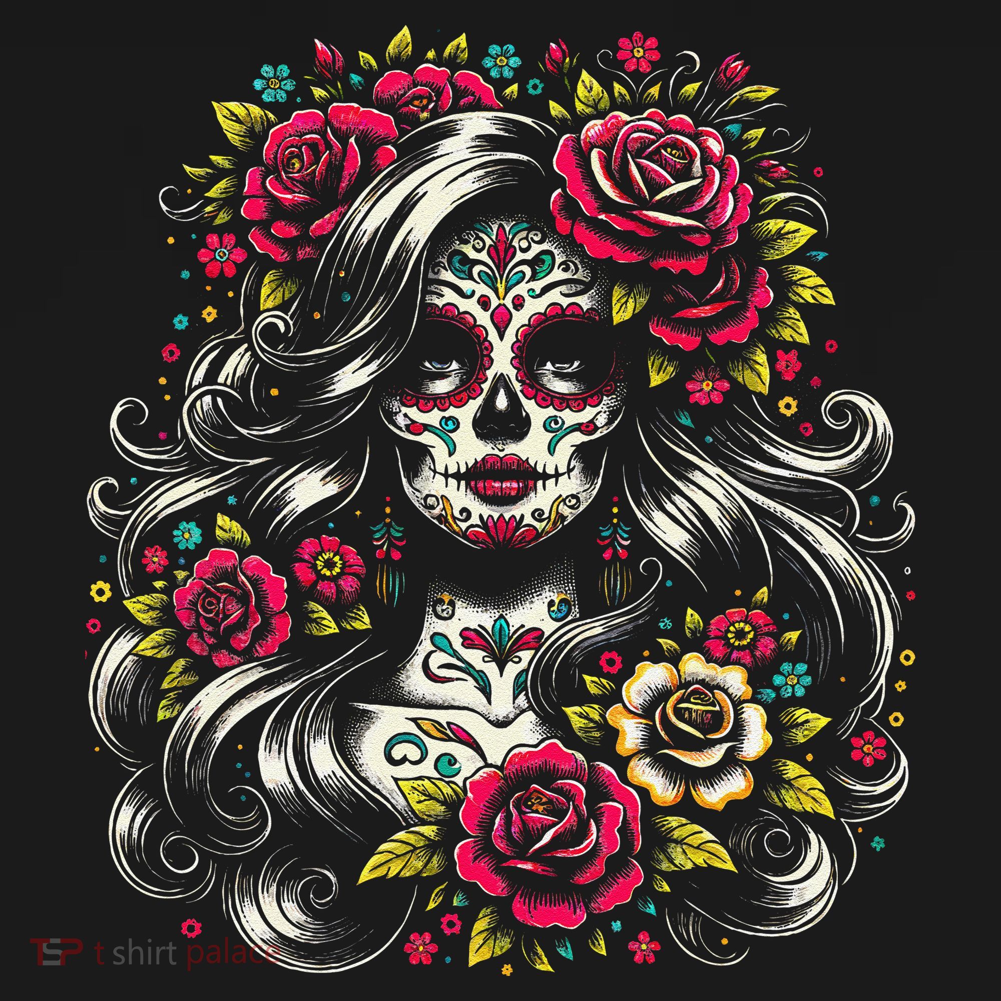 De Los Muertos La Catrina Day Of The Dead Sugar Skull Women Women's Tank Top