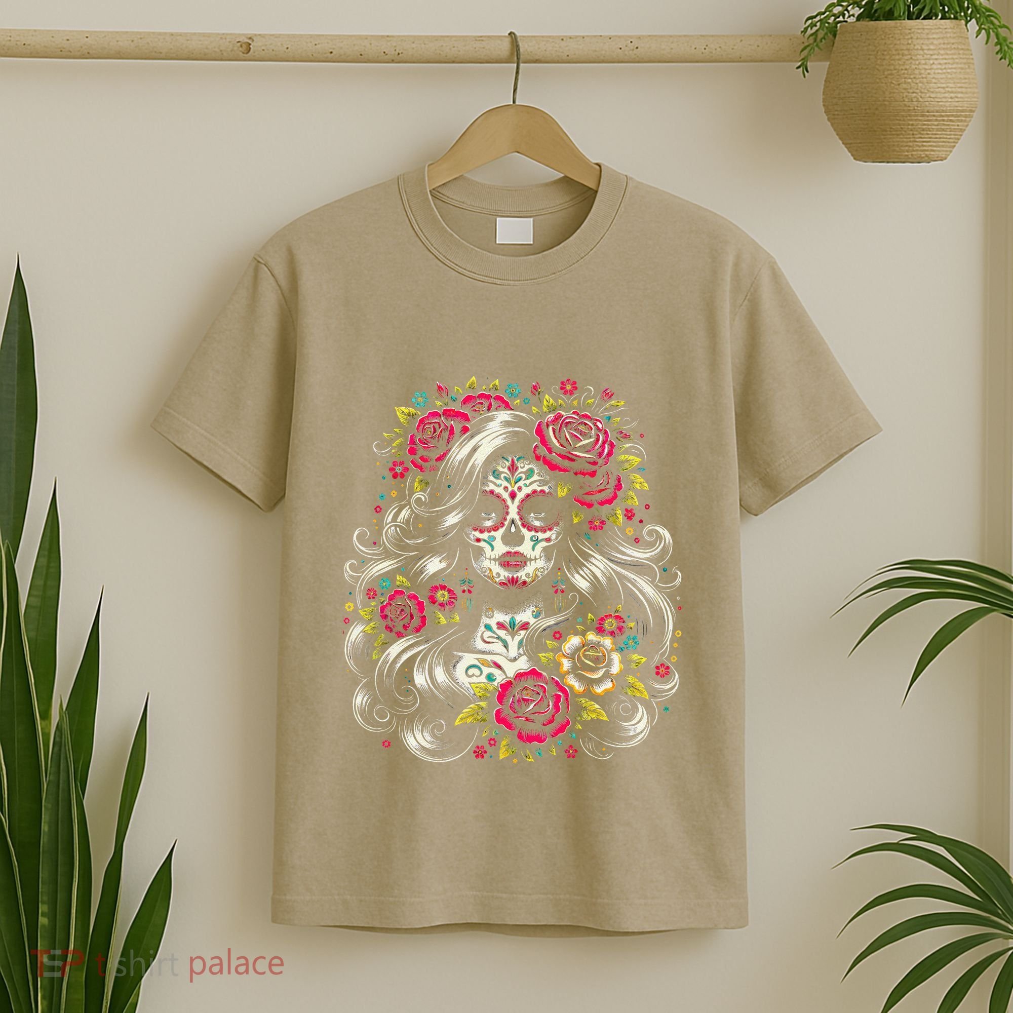 De Los Muertos La Catrina Day Of The Dead Sugar Skull Women T-Shirt