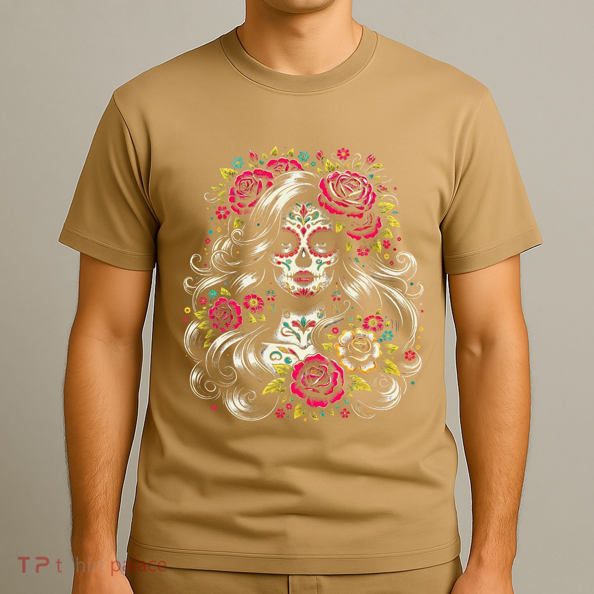 De Los Muertos La Catrina Day Of The Dead Sugar Skull Women T-Shirt