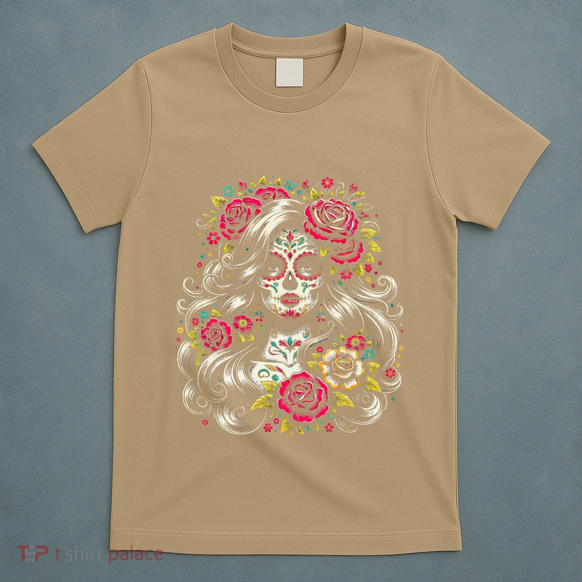 De Los Muertos La Catrina Day Of The Dead Sugar Skull Women T-Shirt