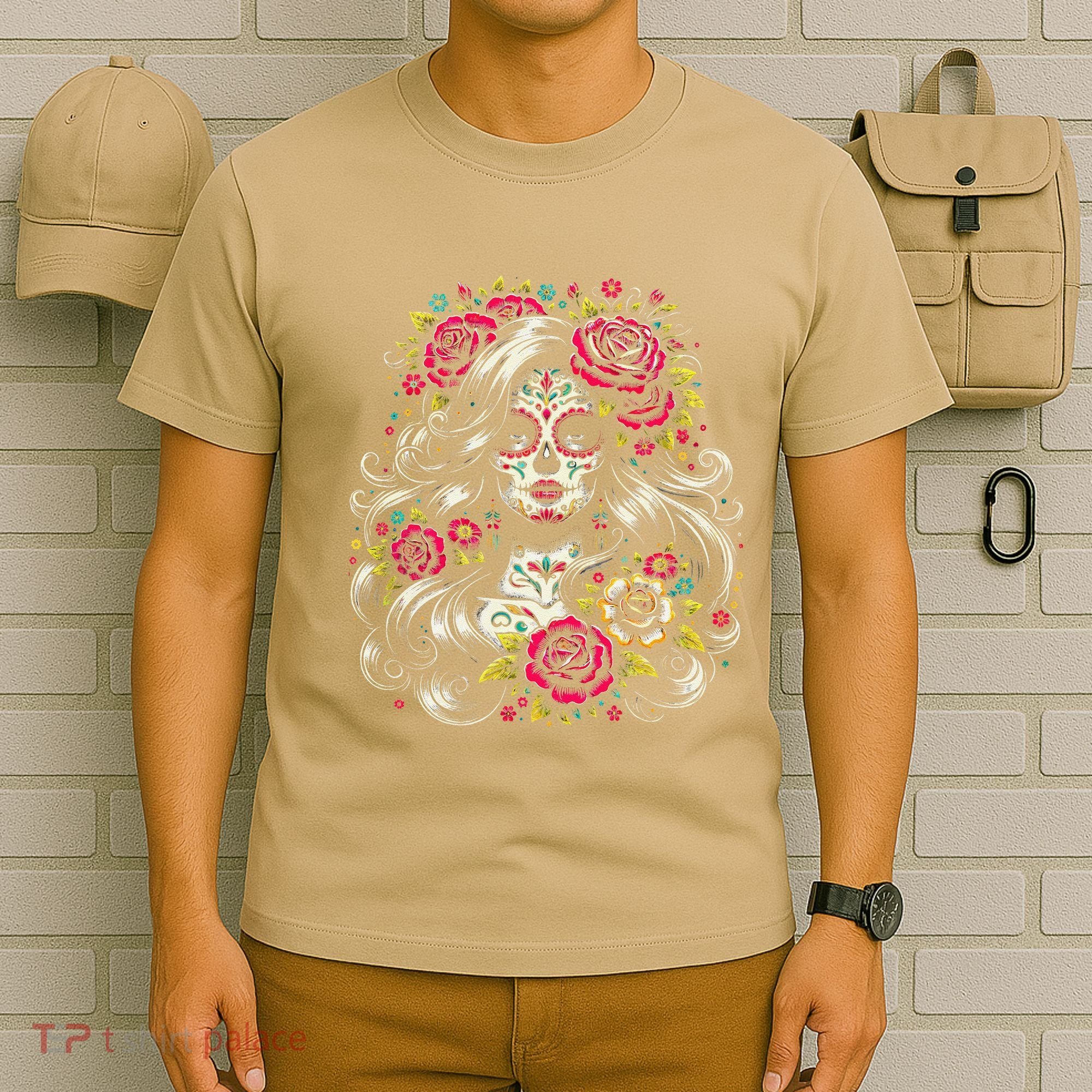 De Los Muertos La Catrina Day Of The Dead Sugar Skull Women T-Shirt