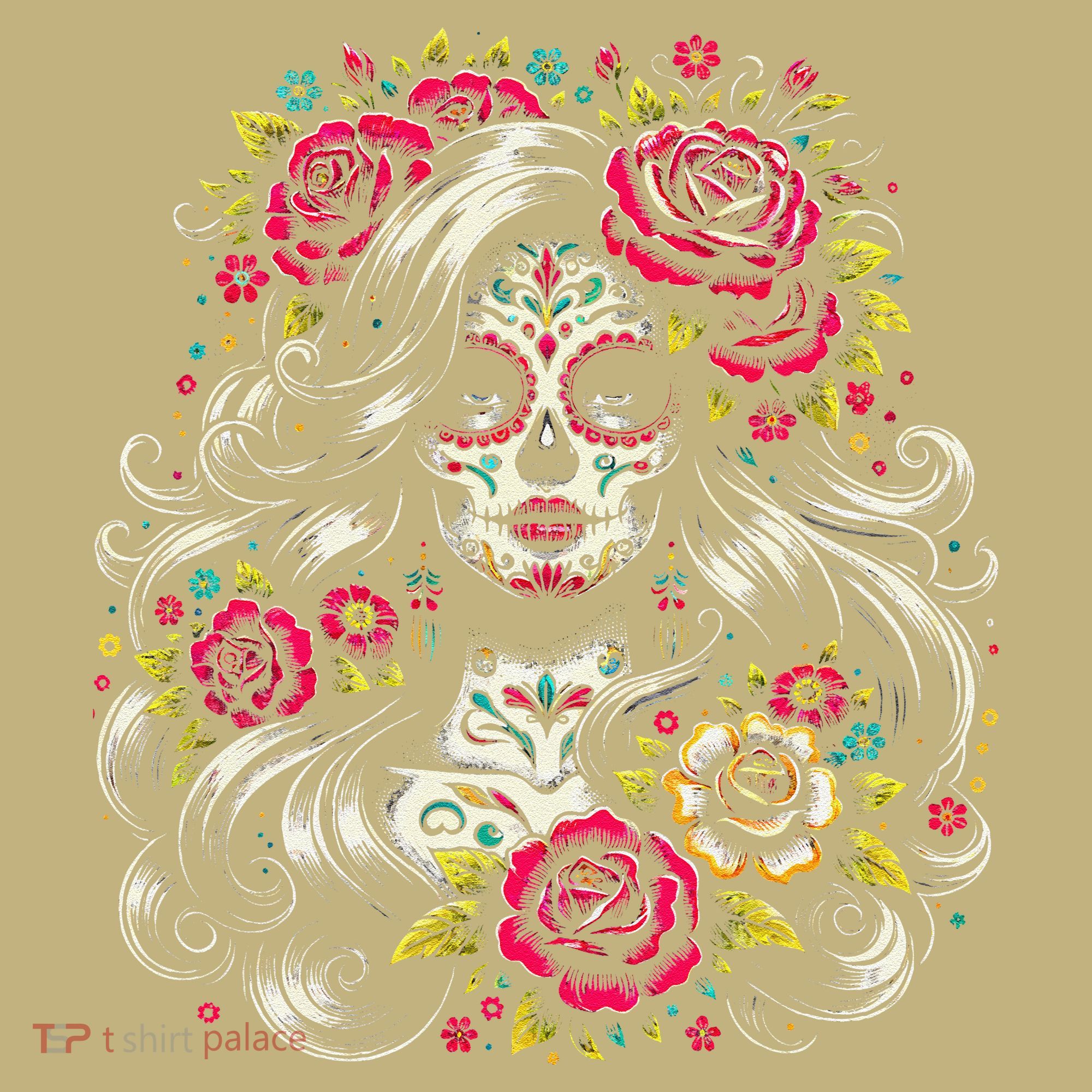 De Los Muertos La Catrina Day Of The Dead Sugar Skull Women T-Shirt