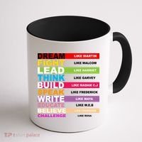 Dream Like Martin Fight Like Malcom Black History Month Coffee Mug thumb 1