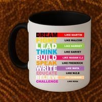 Dream Like Martin Fight Like Malcom Black History Month Coffee Mug thumb 2