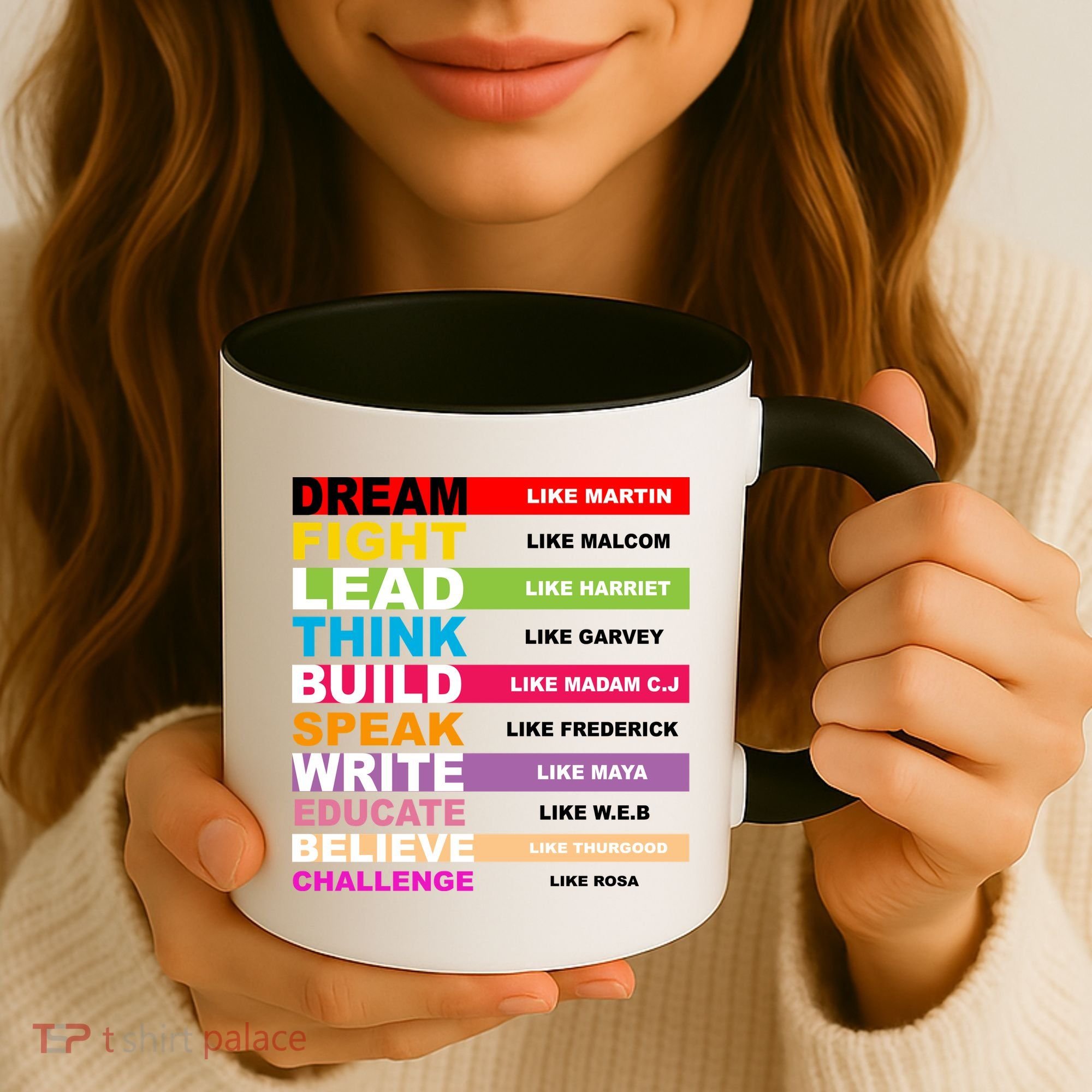Dream Like Martin Fight Like Malcom Black History Month Coffee Mug