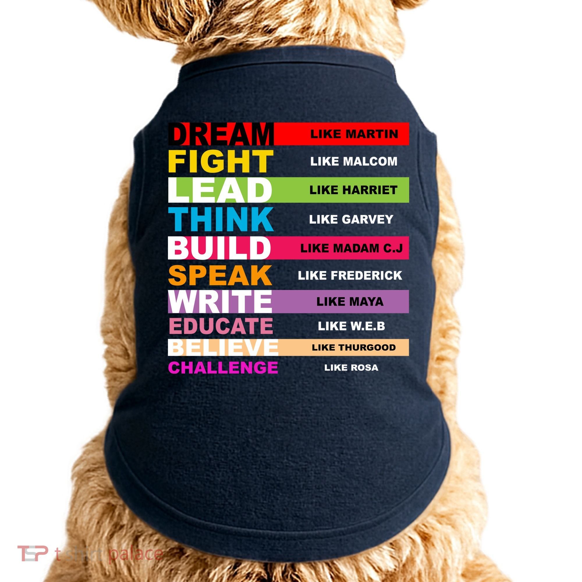 Dream Like Martin Fight Like Malcom Black History Month Doggie Tank