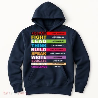 Dream Like Martin Fight Like Malcom Black History Month Hoodie