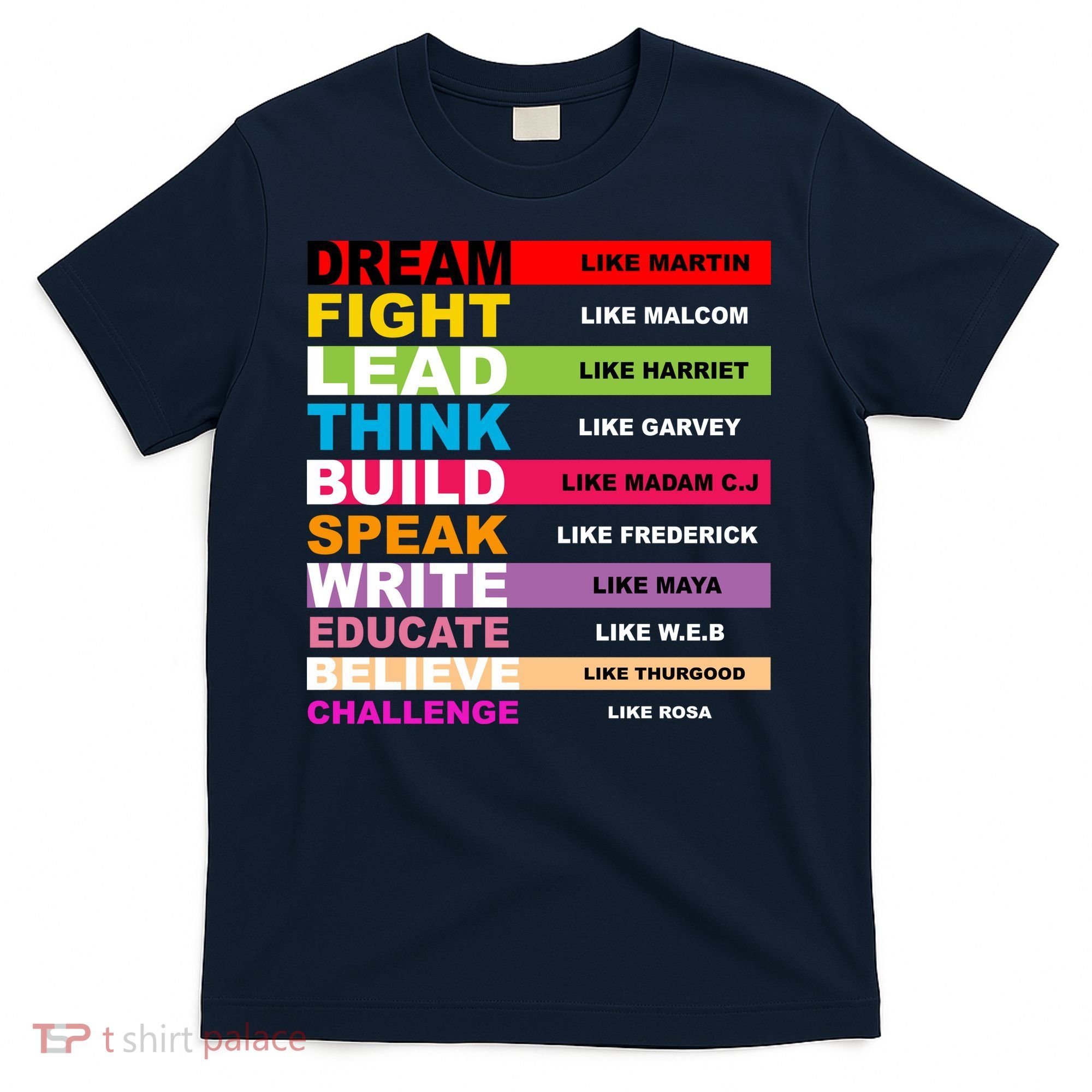 Dream Like Martin Fight Like Malcom Black History Month T-Shirt