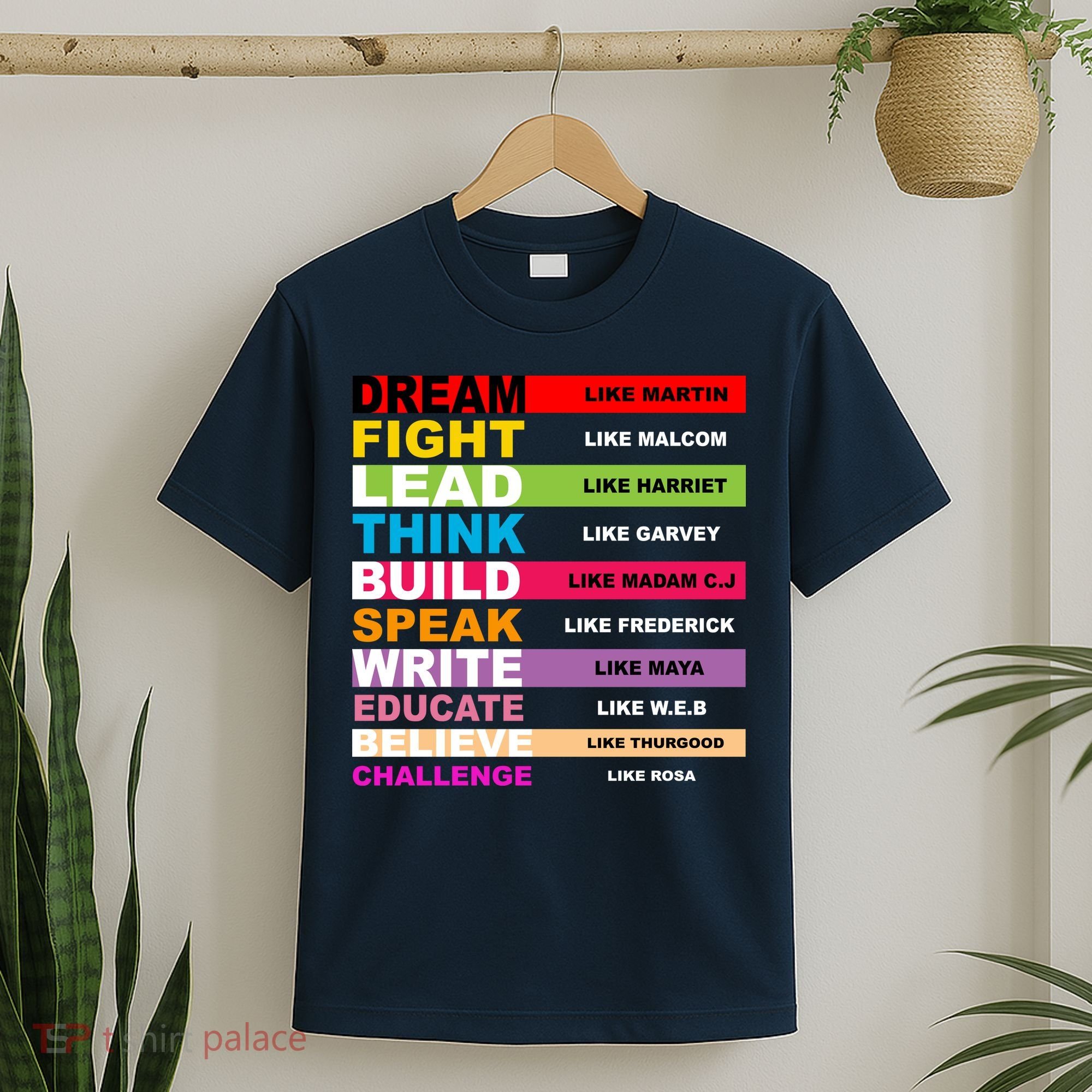 Dream Like Martin Fight Like Malcom Black History Month T-Shirt