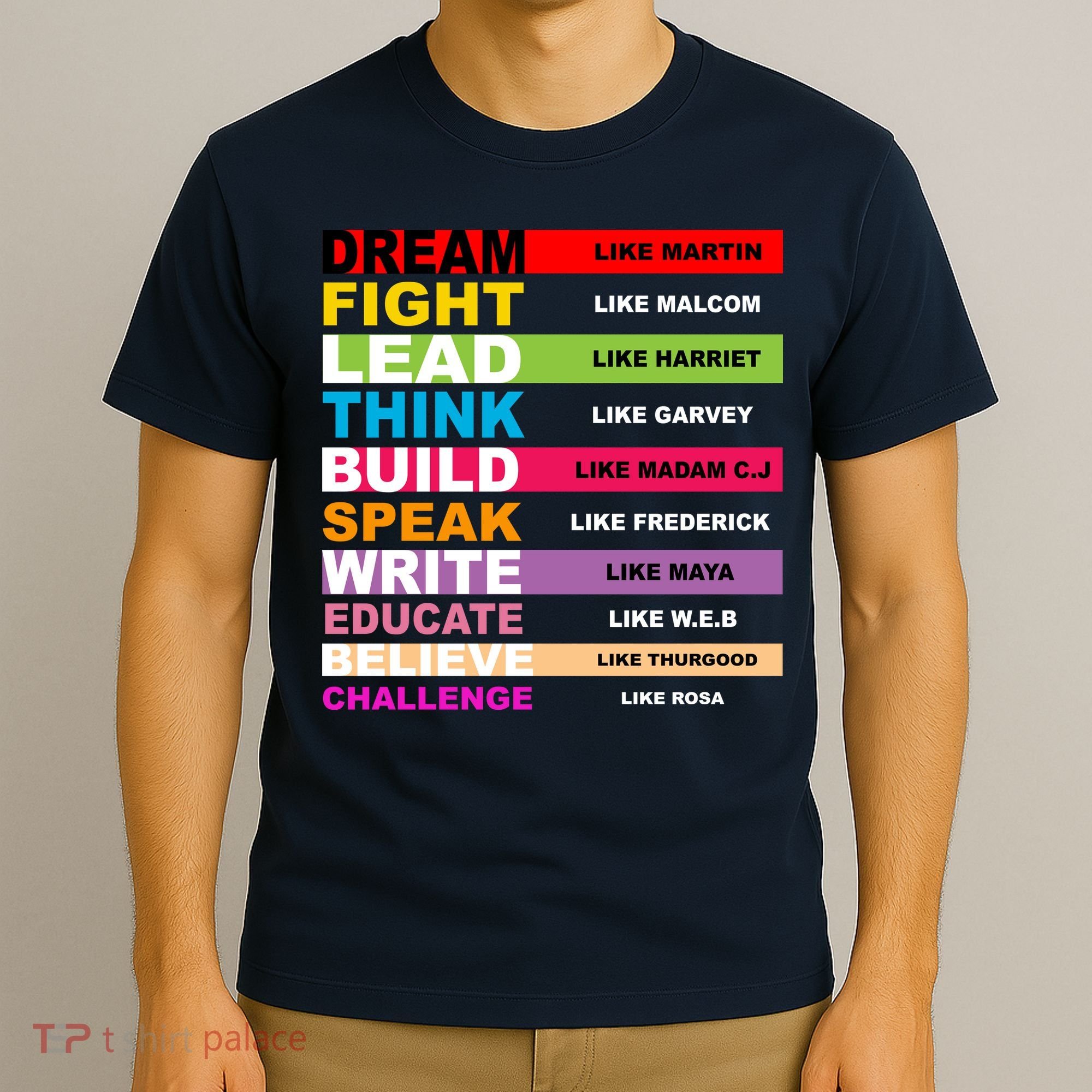 Dream Like Martin Fight Like Malcom Black History Month T-Shirt