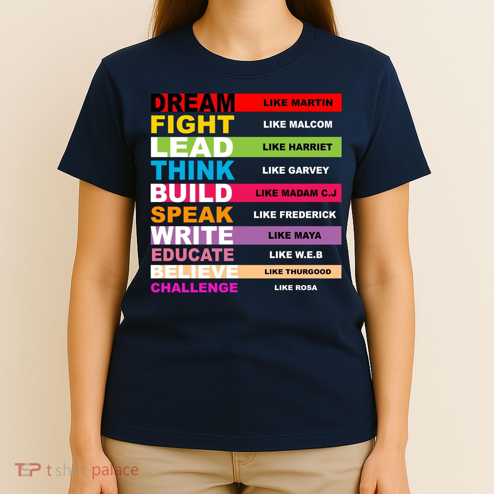 Dream Like Martin Fight Like Malcom Black History Month T-Shirt