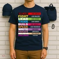 Dream Like Martin Fight Like Malcom Black History Month T-Shirt thumb 6