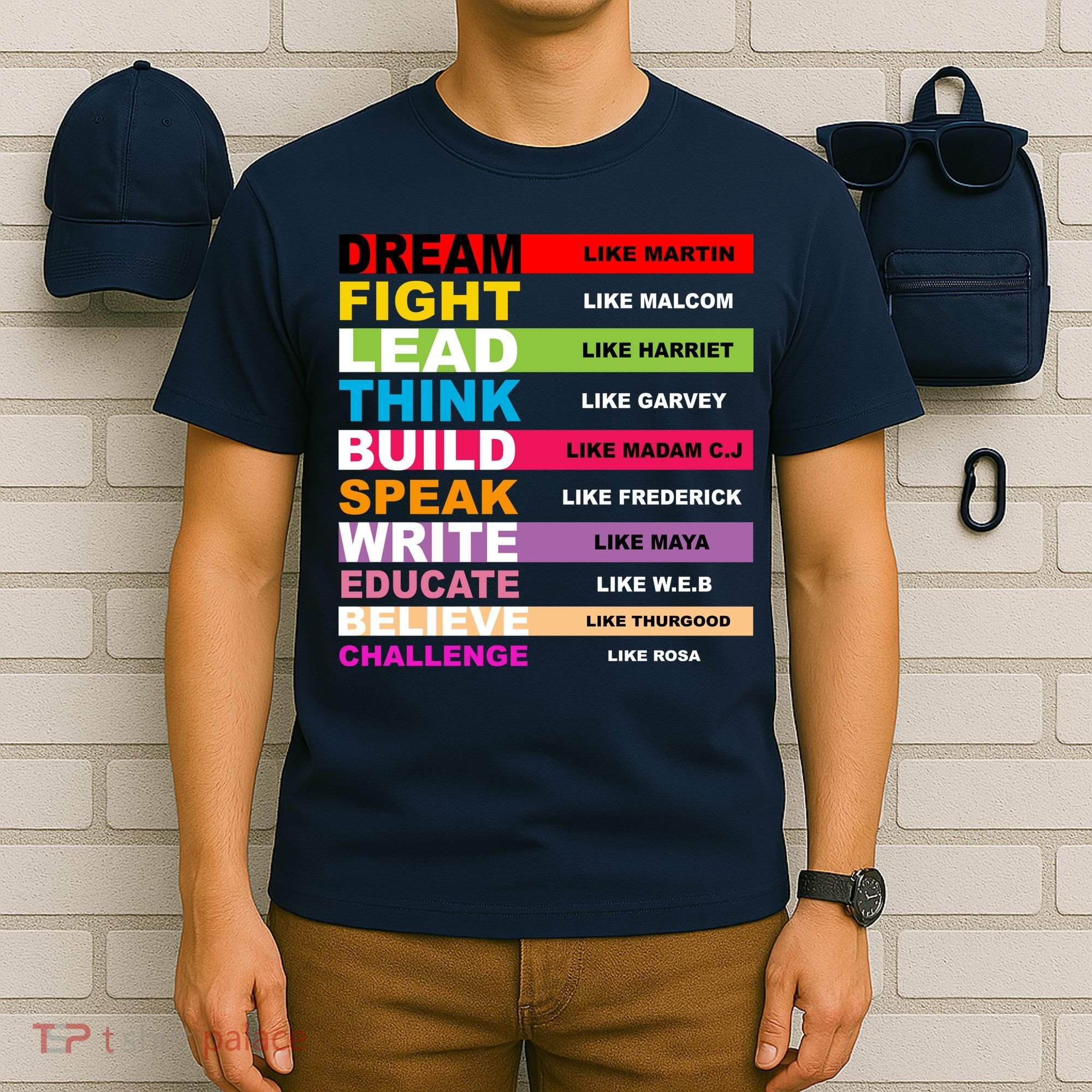 Dream Like Martin Fight Like Malcom Black History Month T-Shirt