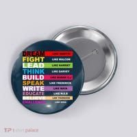 Dream Like Martin Fight Like Malcom Black History Month Button thumb 0