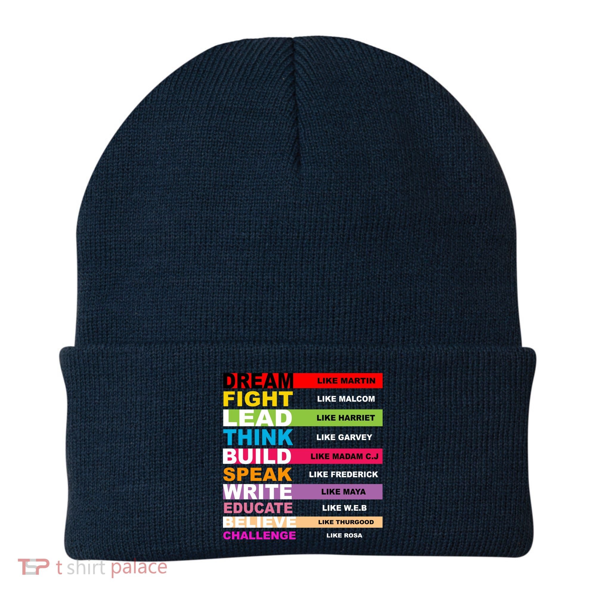 Dream Like Martin Fight Like Malcom Black History Month Beanie