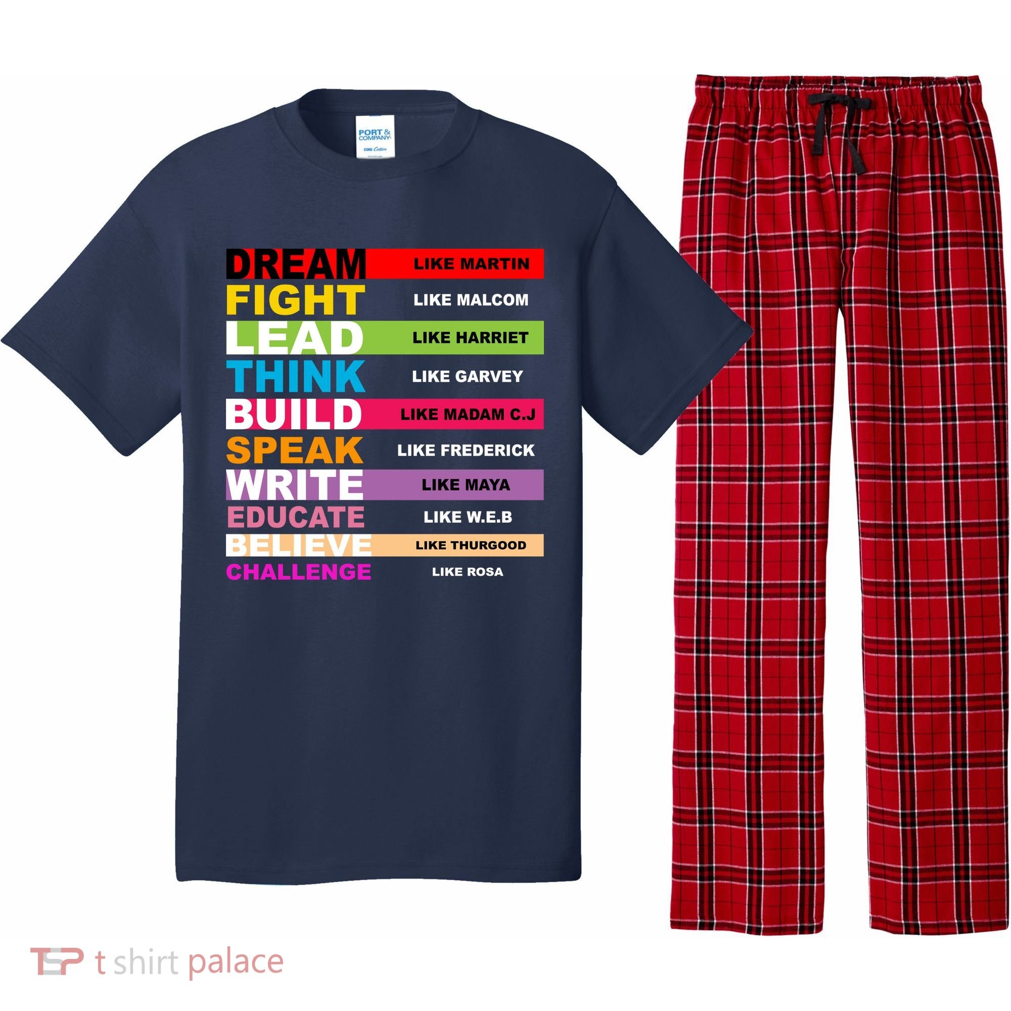 Dream Like Martin Fight Like Malcom Black History Month Pajama Set