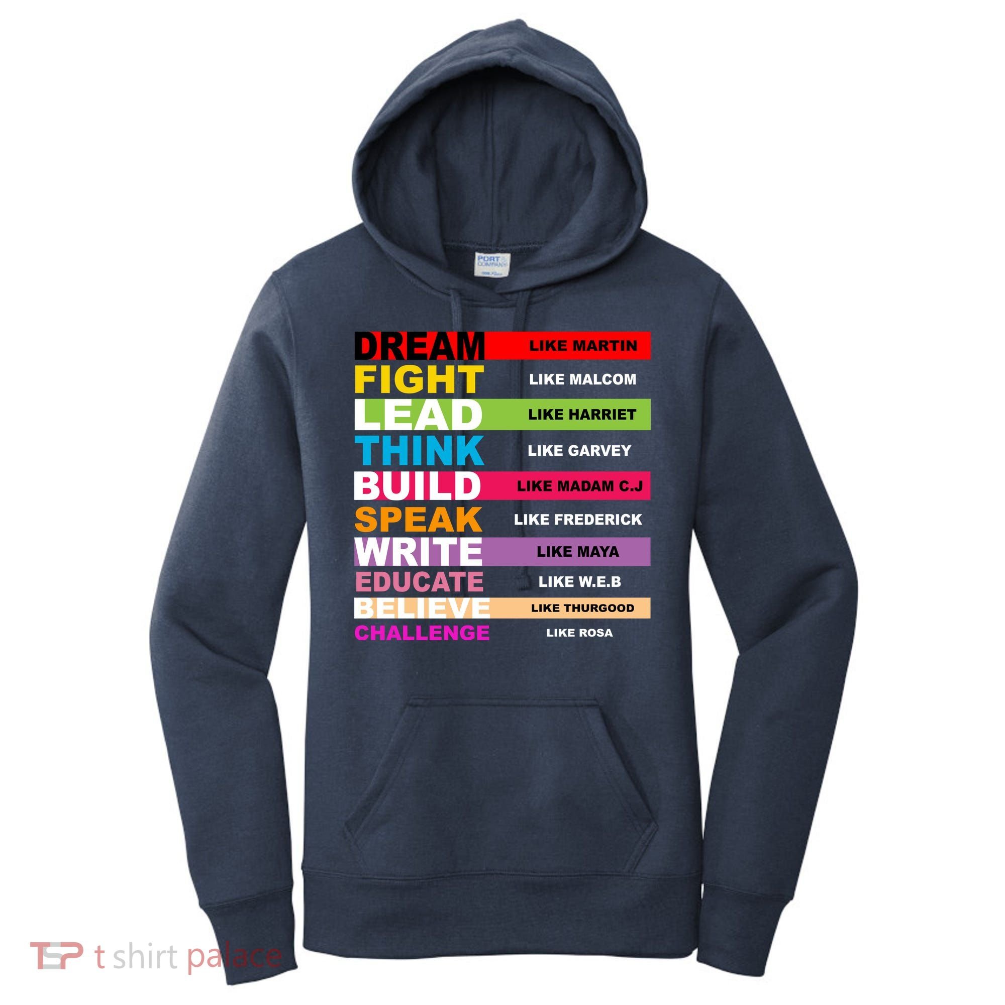 Dream Like Martin Fight Like Malcom Black History Month Women's Hoodie