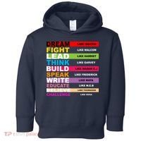 Dream Like Martin Fight Like Malcom Black History Month Toddler Hoodie thumb 0