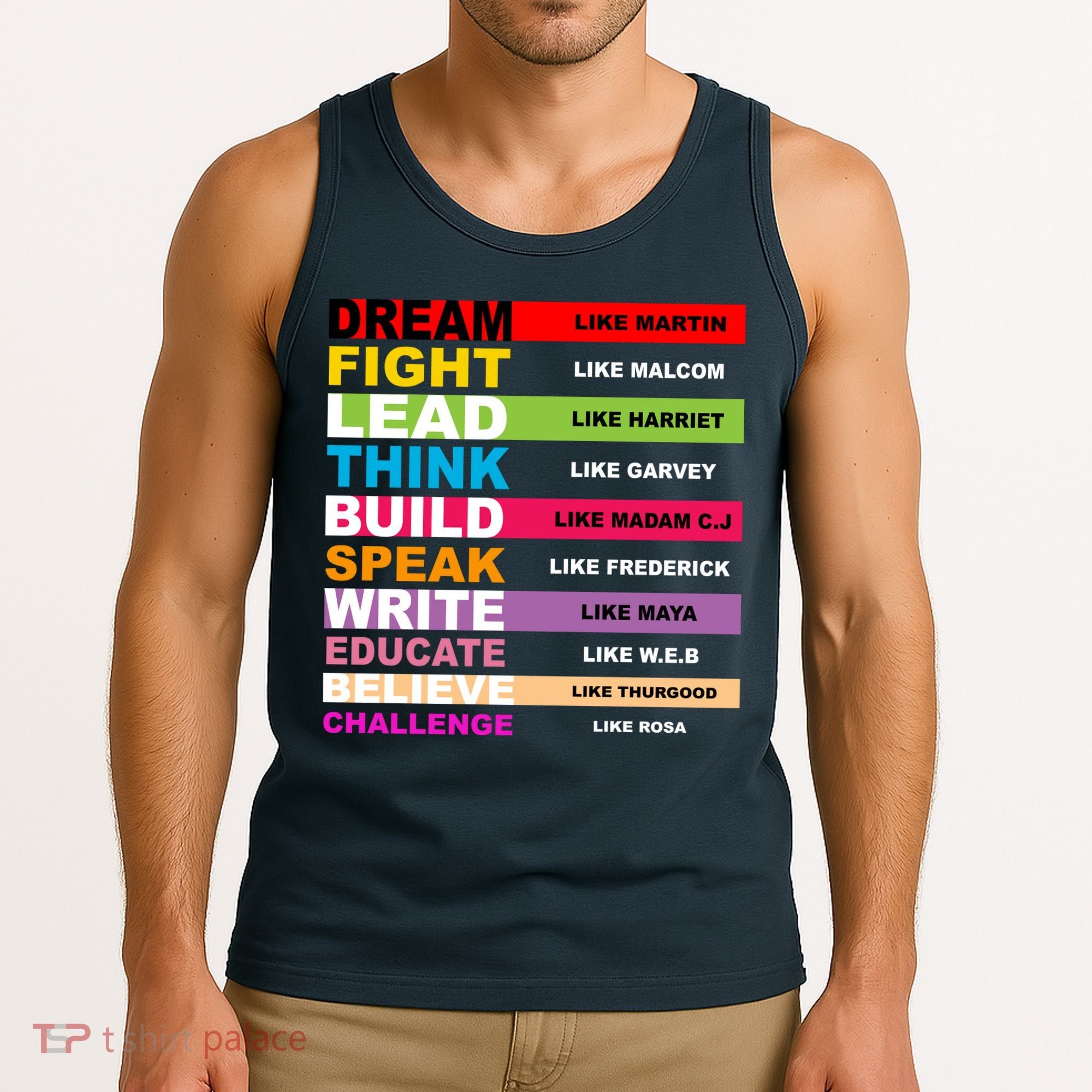 Dream Like Martin Fight Like Malcom Black History Month Tank Top