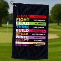 Dream Like Martin Fight Like Malcom Black History Month Golf Towel thumb 1