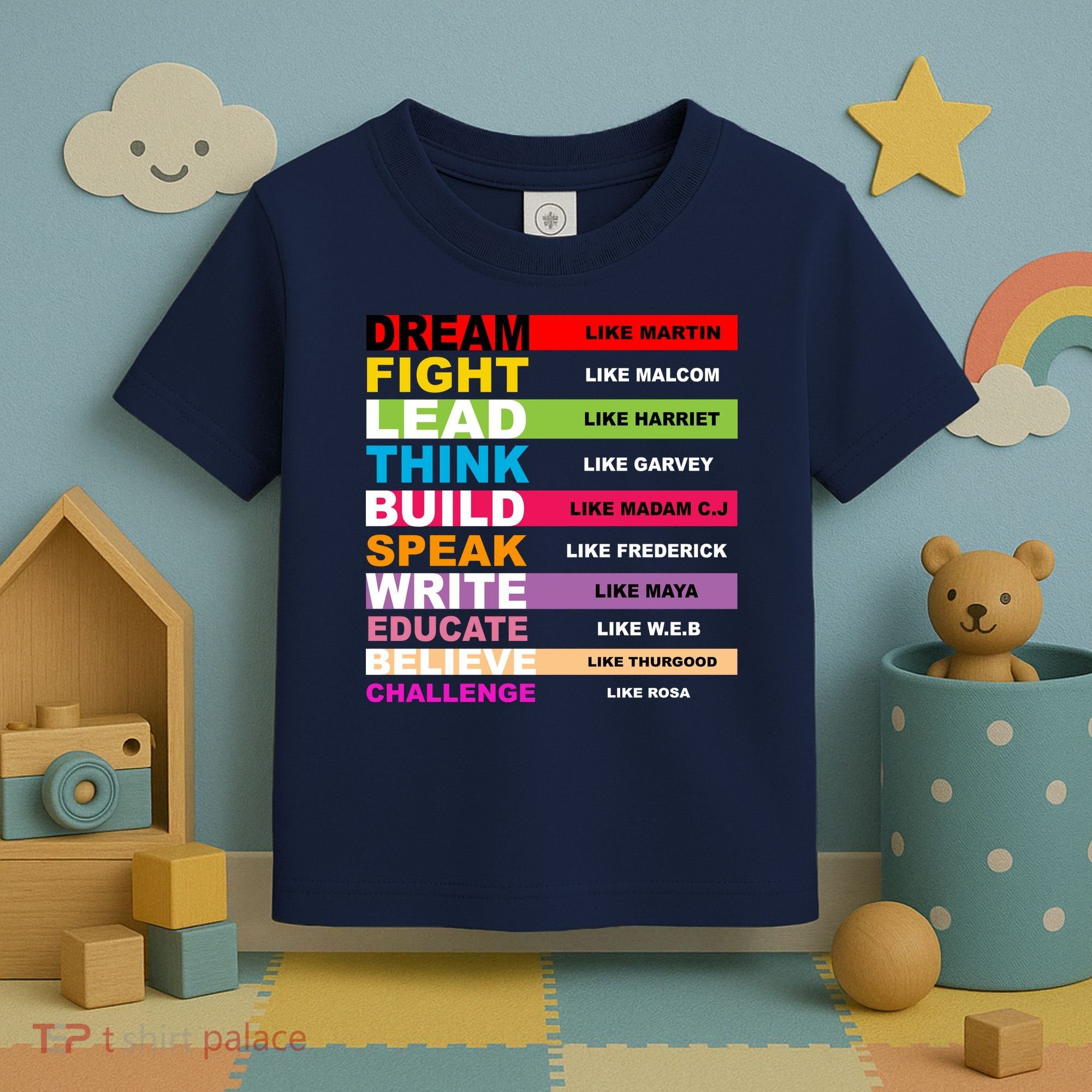 Dream Like Martin Fight Like Malcom Black History Month Toddler T-Shirt
