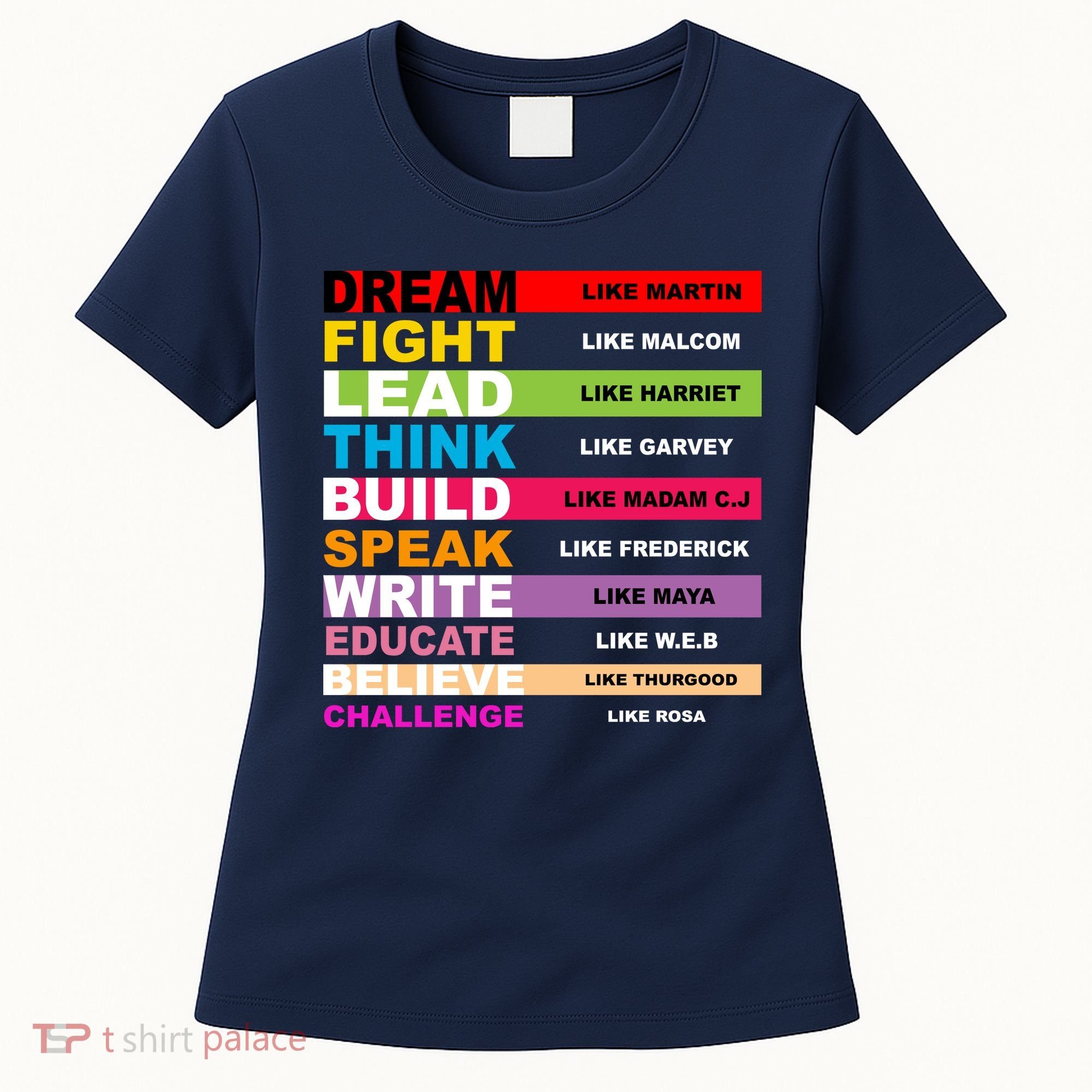 Dream Like Martin Fight Like Malcom Black History Month Women's T-Shirt