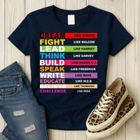 Dream Like Martin Fight Like Malcom Black History Month Women's T-Shirt thumb 3
