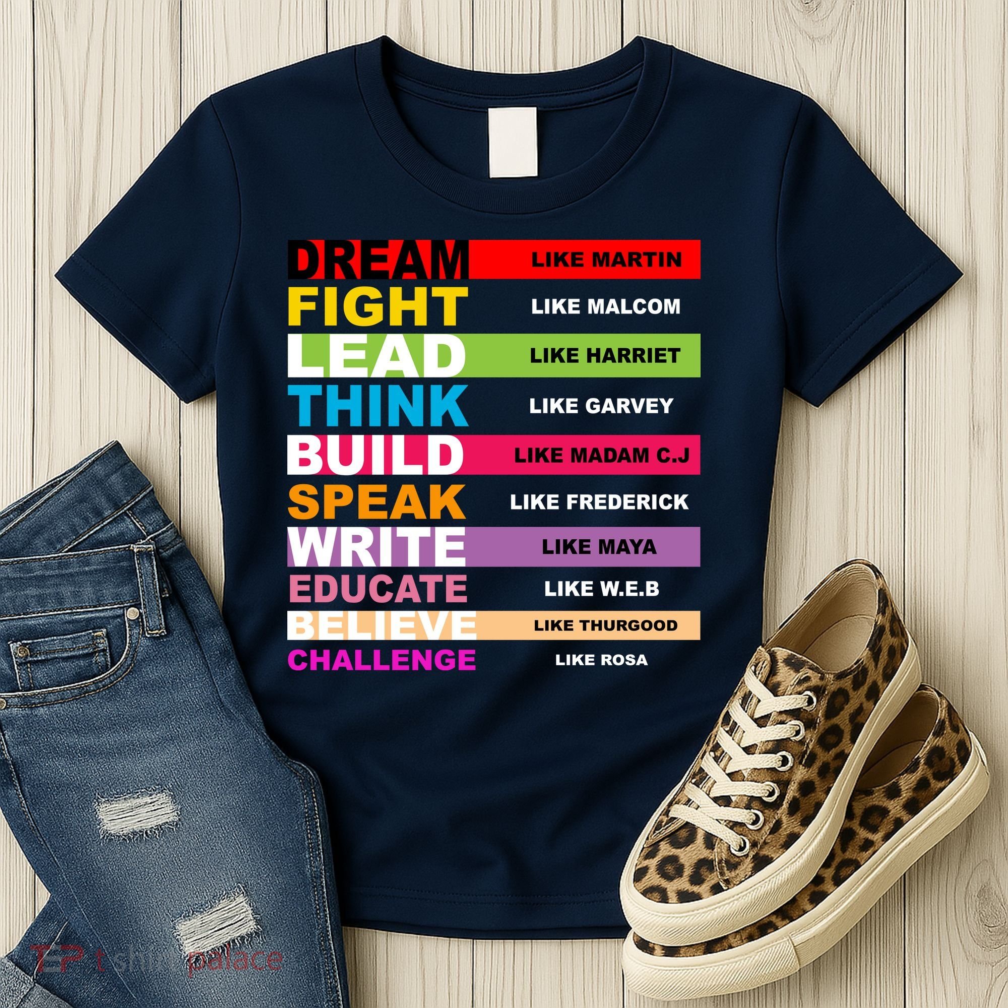 Dream Like Martin Fight Like Malcom Black History Month Women's T-Shirt