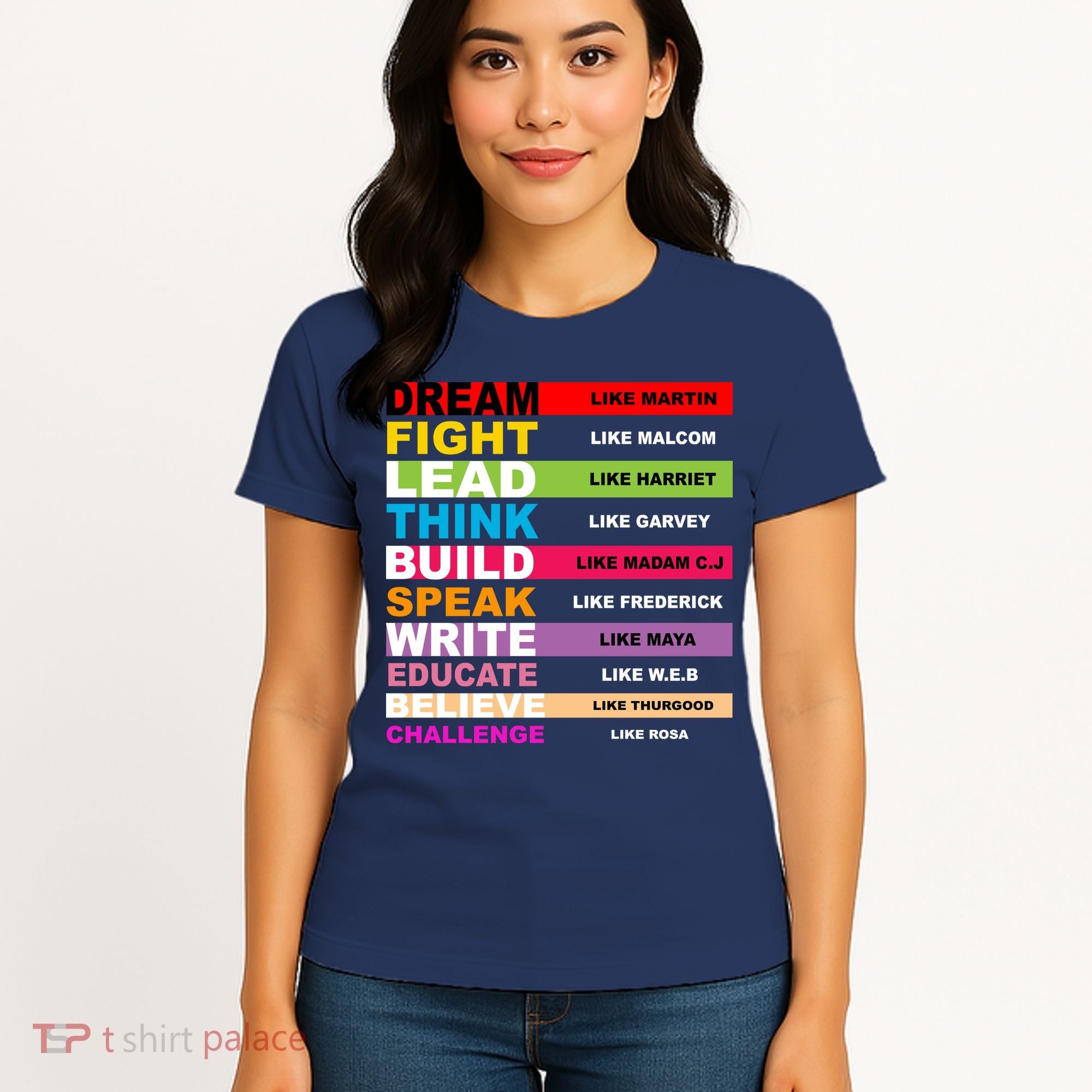 Dream Like Martin Fight Like Malcom Black History Month Women's T-Shirt