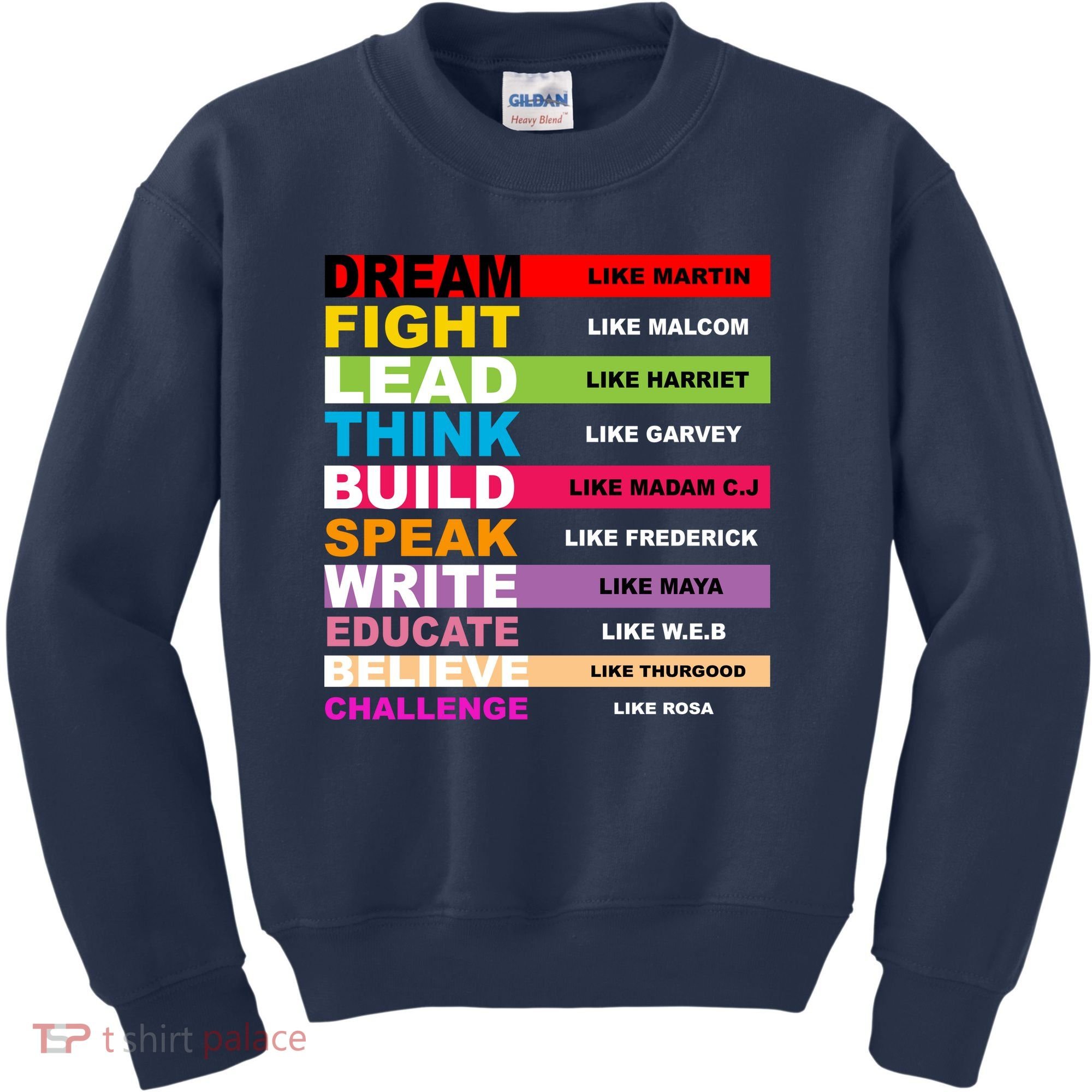 Dream Like Martin Fight Like Malcom Black History Month Kids Sweatshirt
