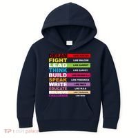 Dream Like Martin Fight Like Malcom Black History Month Kids Hoodie thumb 0