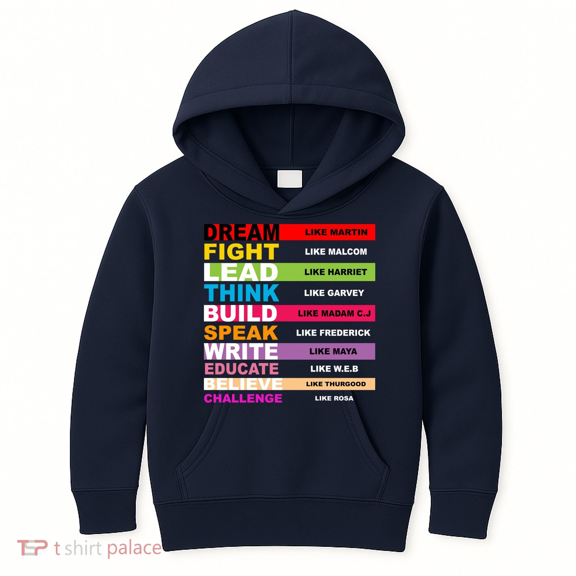 Dream Like Martin Fight Like Malcom Black History Month Kids Hoodie