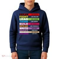 Dream Like Martin Fight Like Malcom Black History Month Kids Hoodie thumb 4