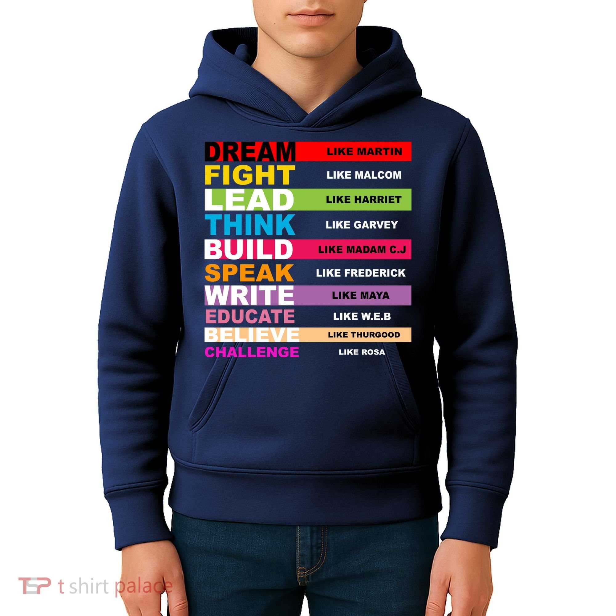 Dream Like Martin Fight Like Malcom Black History Month Kids Hoodie